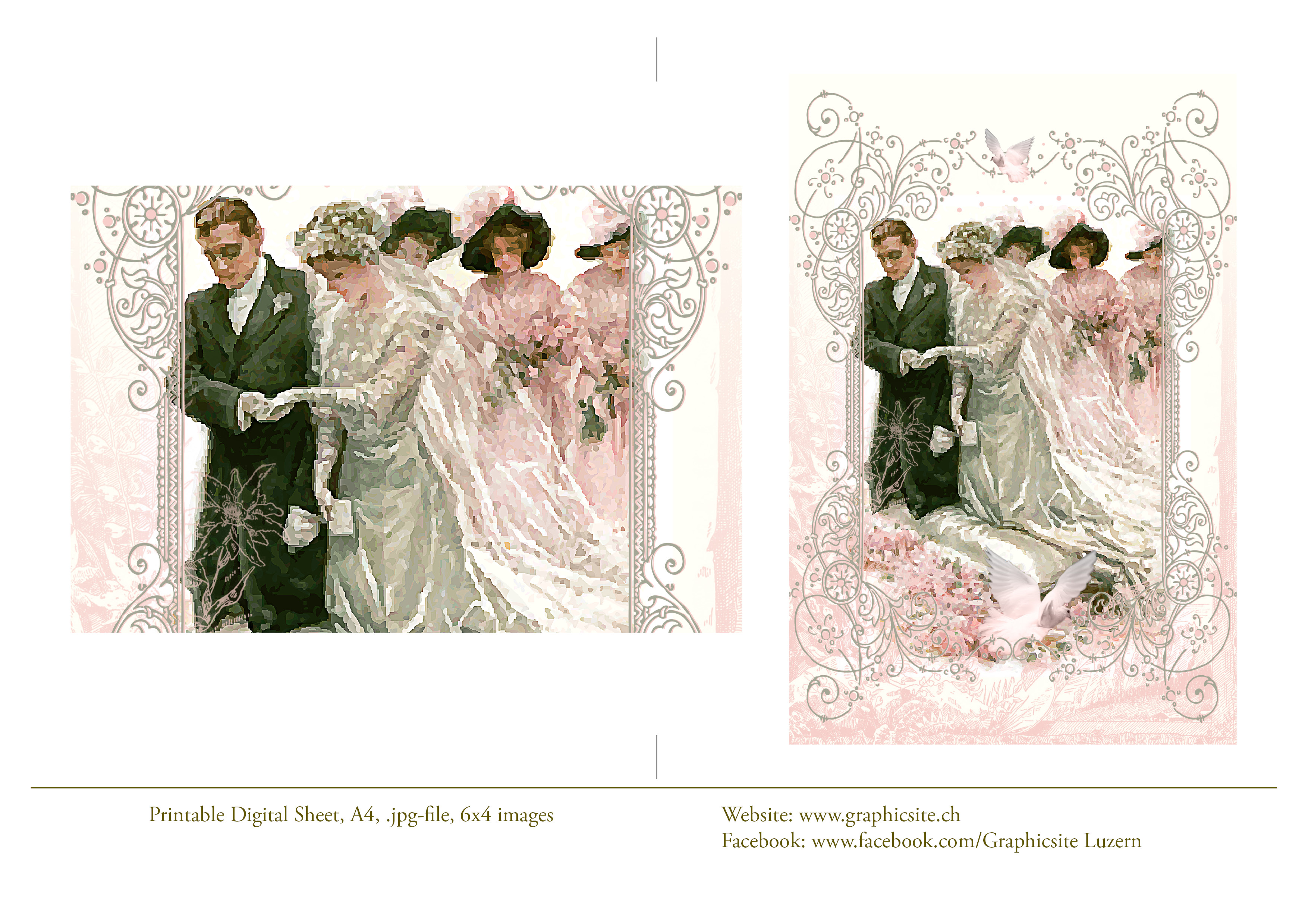 Selber Drucken - 6x4 Bilder - Hochzeitskarte